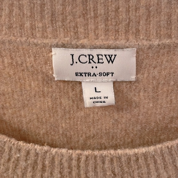 J Crew extra soft crew neck sweater mushroom heather size large - Picture 2 of 6
